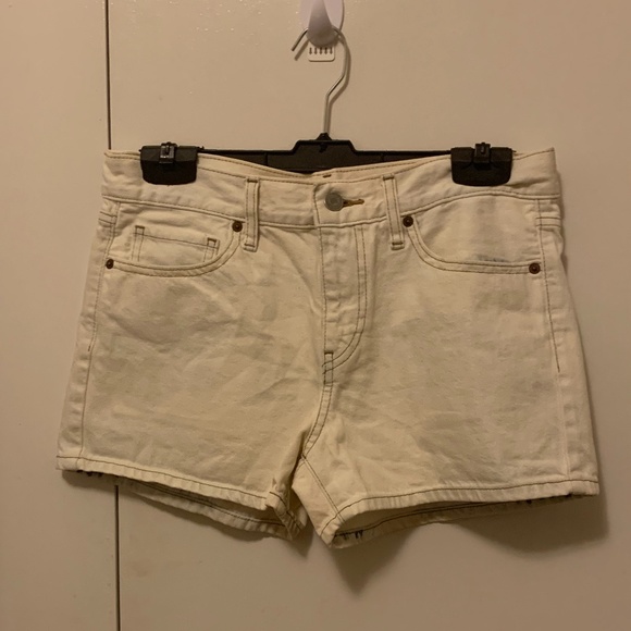 UNIQLO Off-White Bleach Jean Shorts - Picture 1 of 8